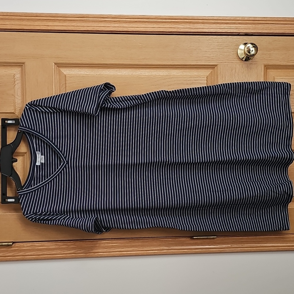 Catherines Navy and White Striped Dress